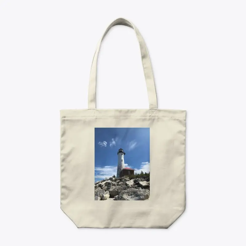 Crisp Point Lighthouse Tote Bag